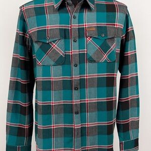 Rocawear Mens Button Up Shirt Long Sleeve Plaid Teal Y2K     Size Large
